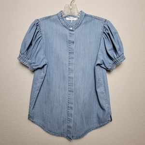 Frame - Extra Small - Denim - Balloon Sleeve Button Up